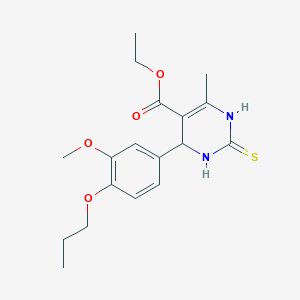 ethyl 2-mercapto-6-(3-methoxy-4-propoxyphenyl)-4-methyl-1,6-dihydro-5-pyrimidinecarboxylate