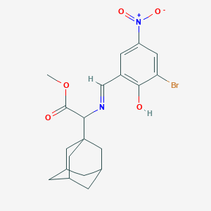 molecular formula C20H23BrN2O5 B398385 Methyl 1-adamantyl({3-bromo-2-hydroxy-5-nitrobenzylidene}amino)acetate 