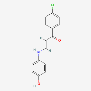 molecular formula C15H12ClNO2 B3983852 1-(4-chlorophenyl)-3-[(4-hydroxyphenyl)amino]-2-propen-1-one 