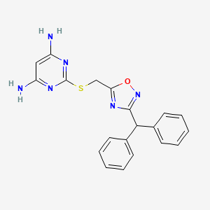 molecular formula C20H18N6OS B3983868 2-({[3-(diphenylmethyl)-1,2,4-oxadiazol-5-yl]methyl}thio)-4,6-pyrimidinediamine 