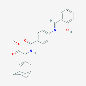 Methyl 2-(1-adamantyl)-2-[[4-[(2-hydroxyphenyl)methylideneamino]benzoyl]amino]acetate