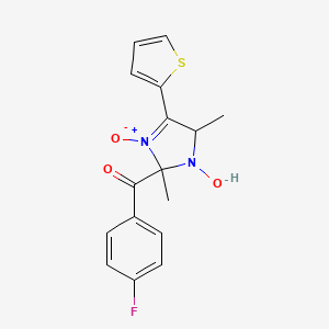 molecular formula C16H15FN2O3S B3983877 2-(4-FLUOROBENZOYL)-1-HYDROXY-2,5-DIMETHYL-4-(THIOPHEN-2-YL)-2,5-DIHYDRO-1H-IMIDAZOL-3-IUM-3-OLATE 