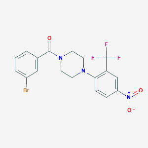 molecular formula C18H15BrF3N3O3 B3983909 1-(3-bromobenzoyl)-4-[4-nitro-2-(trifluoromethyl)phenyl]piperazine 