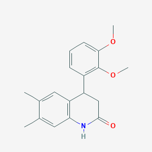 molecular formula C19H21NO3 B3983915 4-(2,3-dimethoxyphenyl)-6,7-dimethyl-3,4-dihydroquinolin-2(1H)-one 