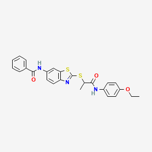 N-[2-({1-[(4-ethoxyphenyl)amino]-1-oxopropan-2-yl}sulfanyl)-1,3-benzothiazol-6-yl]benzamide