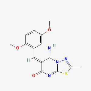 (6E)-6-[(2,5-DIMETHOXYPHENYL)METHYLIDENE]-5-IMINO-2-METHYL-5H,6H,7H-[1,3,4]THIADIAZOLO[3,2-A]PYRIMIDIN-7-ONE