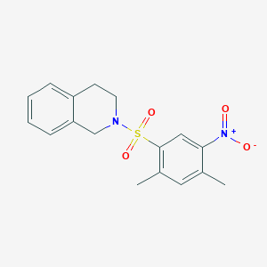 molecular formula C17H18N2O4S B3983976 2-[(2,4-dimethyl-5-nitrophenyl)sulfonyl]-1,2,3,4-tetrahydroisoquinoline 