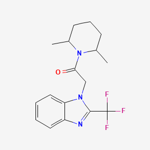 molecular formula C17H20F3N3O B3983993 1-(2,6-DIMETHYLPIPERIDIN-1-YL)-2-[2-(TRIFLUOROMETHYL)-1,3-BENZODIAZOL-1-YL]ETHANONE 