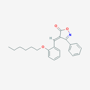 molecular formula C22H23NO3 B398400 4-[2-(hexyloxy)benzylidene]-3-phenyl-5(4H)-isoxazolone CAS No. 296770-09-7