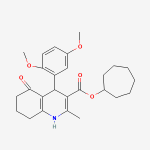 cycloheptyl 4-(2,5-dimethoxyphenyl)-2-methyl-5-oxo-1,4,5,6,7,8-hexahydro-3-quinolinecarboxylate