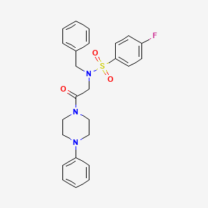 N-benzyl-4-fluoro-N-[2-oxo-2-(4-phenyl-1-piperazinyl)ethyl]benzenesulfonamide