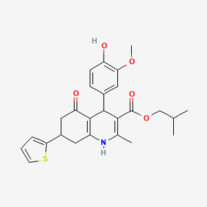 isobutyl 4-(4-hydroxy-3-methoxyphenyl)-2-methyl-5-oxo-7-(2-thienyl)-1,4,5,6,7,8-hexahydro-3-quinolinecarboxylate