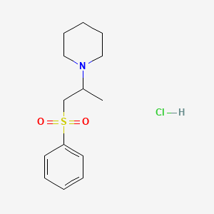 molecular formula C14H22ClNO2S B3984021 1-[1-(benzenesulfonyl)propan-2-yl]piperidine;hydrochloride 