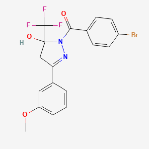 (4-bromophenyl)-[5-hydroxy-3-(3-methoxyphenyl)-5-(trifluoromethyl)-4H-pyrazol-1-yl]methanone