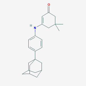 molecular formula C24H31NO B398404 3-{[4-(1-Adamantyl)phenyl]imino}-5,5-dimethyl-1-cyclohexen-1-ol 