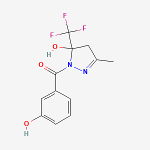 1-(3-hydroxybenzoyl)-3-methyl-5-(trifluoromethyl)-4,5-dihydro-1H-pyrazol-5-ol