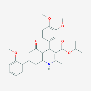 isopropyl 4-(3,4-dimethoxyphenyl)-7-(2-methoxyphenyl)-2-methyl-5-oxo-1,4,5,6,7,8-hexahydro-3-quinolinecarboxylate