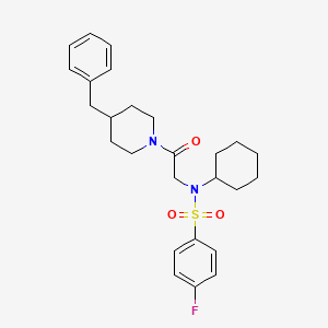 N-[2-(4-benzyl-1-piperidinyl)-2-oxoethyl]-N-cyclohexyl-4-fluorobenzenesulfonamide