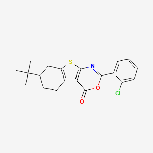 molecular formula C20H20ClNO2S B3984119 7-tert-butyl-2-(2-chlorophenyl)-5,6,7,8-tetrahydro-4H-[1]benzothieno[2,3-d][1,3]oxazin-4-one 