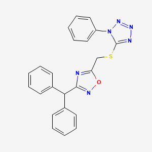 5-({[3-(diphenylmethyl)-1,2,4-oxadiazol-5-yl]methyl}thio)-1-phenyl-1H-tetrazole