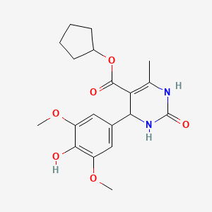 molecular formula C19H24N2O6 B3984136 Cyclopentyl 4-(4-hydroxy-3,5-dimethoxyphenyl)-6-methyl-2-oxo-1,2,3,4-tetrahydropyrimidine-5-carboxylate 