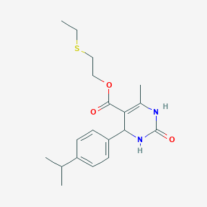 molecular formula C19H26N2O3S B3984147 2-(ethylthio)ethyl 4-(4-isopropylphenyl)-6-methyl-2-oxo-1,2,3,4-tetrahydro-5-pyrimidinecarboxylate 