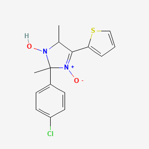 molecular formula C15H15ClN2O2S B3984163 2-(4-chlorophenyl)-2,5-dimethyl-4-(2-thienyl)-2,5-dihydro-1H-imidazol-1-ol 3-oxide 