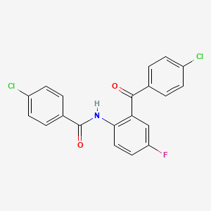 molecular formula C20H12Cl2FNO2 B3984190 4-chloro-N-[2-(4-chlorobenzoyl)-4-fluorophenyl]benzamide 