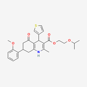 molecular formula C27H31NO5S B3984194 2-(Propan-2-yloxy)ethyl 7-(2-methoxyphenyl)-2-methyl-5-oxo-4-(thiophen-3-yl)-1,4,5,6,7,8-hexahydroquinoline-3-carboxylate 