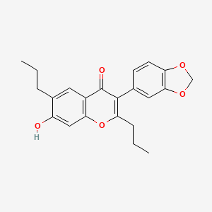 molecular formula C22H22O5 B3984205 3-BENZO(1,3)DIOXOL-5-YL-7-HYDROXY-2,6-DIPROPYL-CHROMEN-4-ONE 