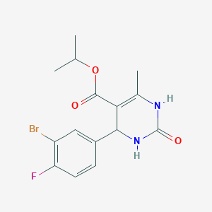 molecular formula C15H16BrFN2O3 B3984206 isopropyl 4-(3-bromo-4-fluorophenyl)-6-methyl-2-oxo-1,2,3,4-tetrahydro-5-pyrimidinecarboxylate 