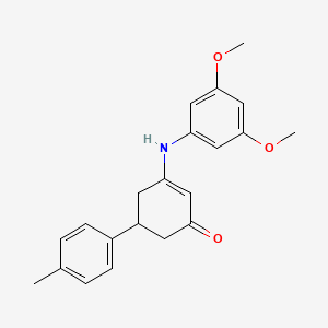 3-[(3,5-Dimethoxyphenyl)amino]-5-(4-methylphenyl)cyclohex-2-en-1-one