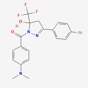 3-(4-bromophenyl)-1-[4-(dimethylamino)benzoyl]-5-(trifluoromethyl)-4,5-dihydro-1H-pyrazol-5-ol