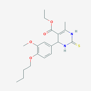 molecular formula C19H26N2O4S B3984245 ethyl 6-(4-butoxy-3-methoxyphenyl)-2-mercapto-4-methyl-1,6-dihydro-5-pyrimidinecarboxylate 