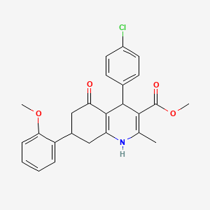 methyl 4-(4-chlorophenyl)-7-(2-methoxyphenyl)-2-methyl-5-oxo-1,4,5,6,7,8-hexahydro-3-quinolinecarboxylate