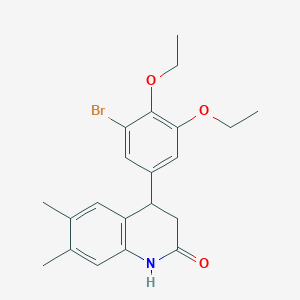 4-(3-bromo-4,5-diethoxyphenyl)-6,7-dimethyl-3,4-dihydro-2(1H)-quinolinone