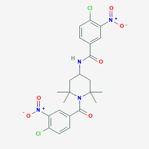 molecular formula C23H24Cl2N4O6 B398426 4-chloro-N-{1-[(4-chloro-3-nitrophenyl)carbonyl]-2,2,6,6-tetramethylpiperidin-4-yl}-3-nitrobenzamide 