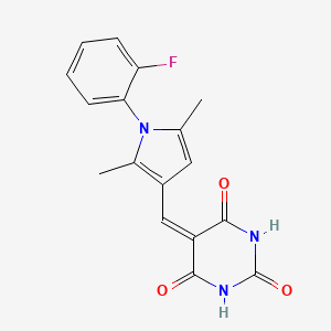 molecular formula C17H14FN3O3 B3984263 5-{[1-(2-fluorophenyl)-2,5-dimethyl-1H-pyrrol-3-yl]methylidene}pyrimidine-2,4,6(1H,3H,5H)-trione 