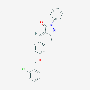 molecular formula C24H19ClN2O2 B398427 4-{4-[(2-chlorobenzyl)oxy]benzylidene}-5-methyl-2-phenyl-2,4-dihydro-3H-pyrazol-3-one 