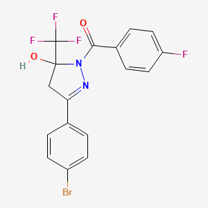 3-(4-bromophenyl)-1-(4-fluorobenzoyl)-5-(trifluoromethyl)-4,5-dihydro-1H-pyrazol-5-ol