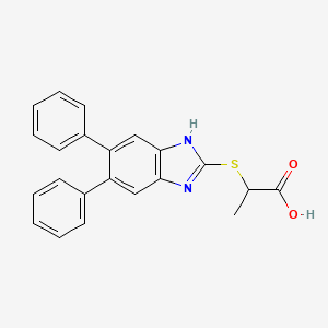 molecular formula C22H18N2O2S B3984291 2-[(5,6-diphenyl-1H-benzimidazol-2-yl)sulfanyl]propanoic acid 