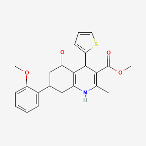 Methyl 7-(2-methoxyphenyl)-2-methyl-5-oxo-4-(thiophen-2-yl)-1,4,5,6,7,8-hexahydroquinoline-3-carboxylate