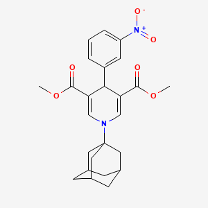 molecular formula C25H28N2O6 B3984303 3,5-DIMETHYL 1-(ADAMANTAN-1-YL)-4-(3-NITROPHENYL)-1,4-DIHYDROPYRIDINE-3,5-DICARBOXYLATE 