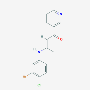 molecular formula C15H12BrClN2O B3984319 (E)-3-(3-bromo-4-chloroanilino)-1-pyridin-3-ylbut-2-en-1-one 