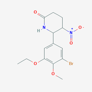 molecular formula C14H17BrN2O5 B3984329 6-(3-bromo-5-ethoxy-4-methoxyphenyl)-5-nitro-2-piperidinone 