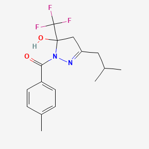 3-isobutyl-1-(4-methylbenzoyl)-5-(trifluoromethyl)-4,5-dihydro-1H-pyrazol-5-ol