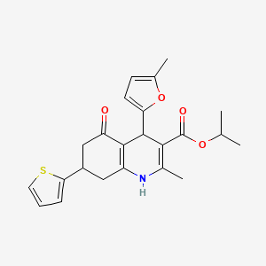 molecular formula C23H25NO4S B3984345 isopropyl 2-methyl-4-(5-methyl-2-furyl)-5-oxo-7-(2-thienyl)-1,4,5,6,7,8-hexahydro-3-quinolinecarboxylate 