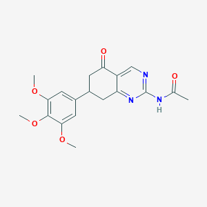 molecular formula C19H21N3O5 B3984426 N-[5-oxo-7-(3,4,5-trimethoxyphenyl)-5,6,7,8-tetrahydro-2-quinazolinyl]acetamide 