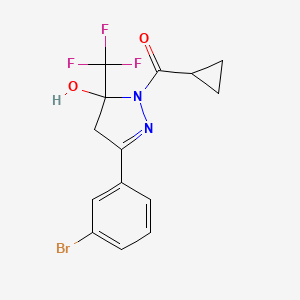 3-(3-bromophenyl)-1-(cyclopropylcarbonyl)-5-(trifluoromethyl)-4,5-dihydro-1H-pyrazol-5-ol