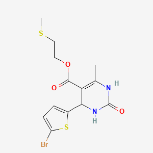 molecular formula C13H15BrN2O3S2 B3984482 2-(methylthio)ethyl 4-(5-bromo-2-thienyl)-6-methyl-2-oxo-1,2,3,4-tetrahydro-5-pyrimidinecarboxylate 